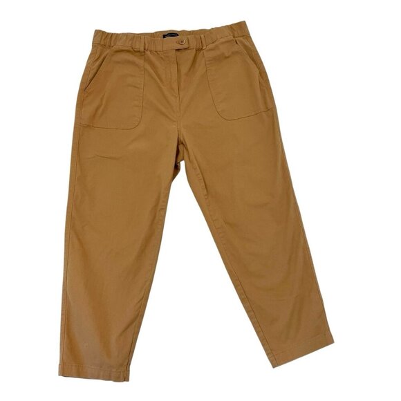 Universal Standard Cropped Straight Leg Trouser Pants Camel Brown size 14/16 - Picture 1 of 9
